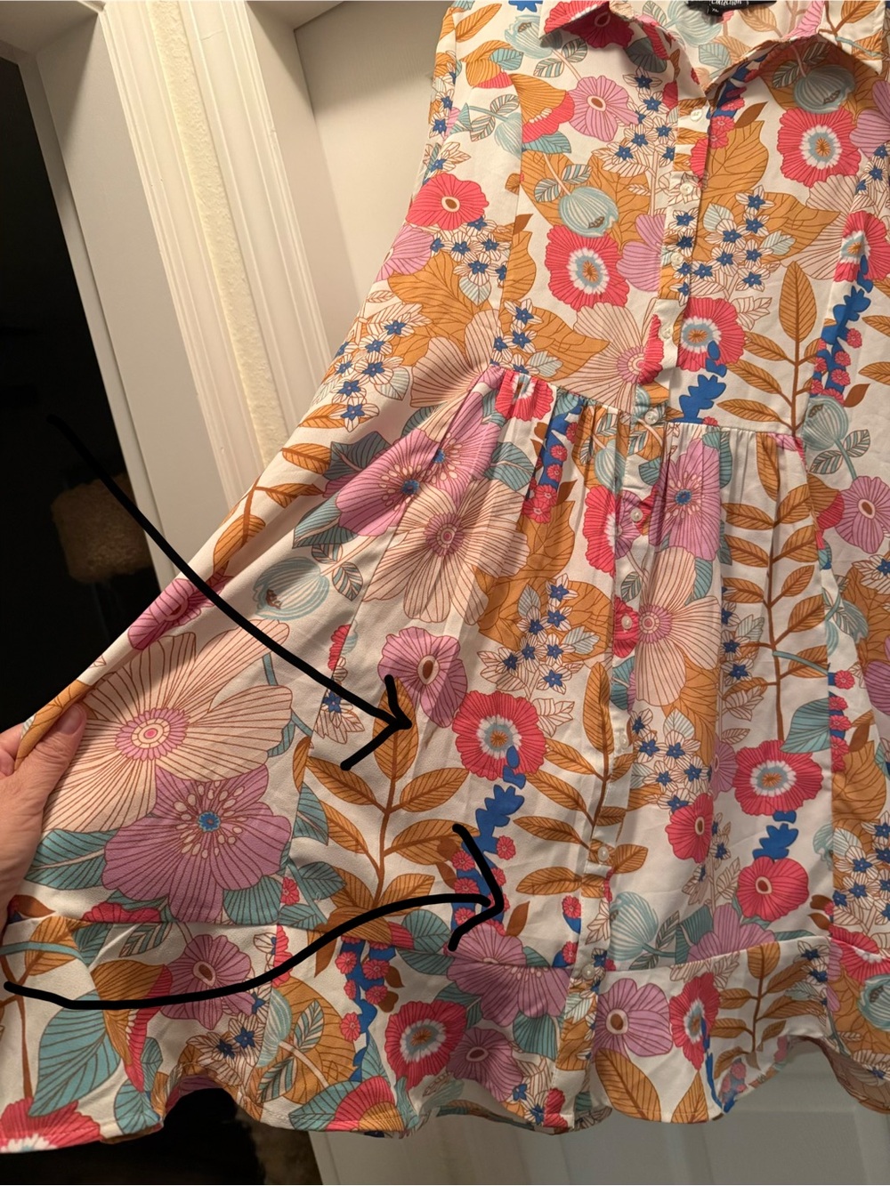 Tolani Floral Tiered Button Front Short Sleeve Dress with pockets, Women’s XL - Picture 14 of 15